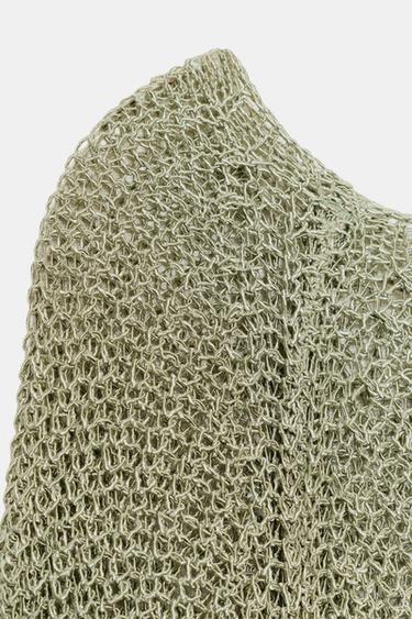 POINTELLE KNIT JUMPER - Light green by Zara - Image 8