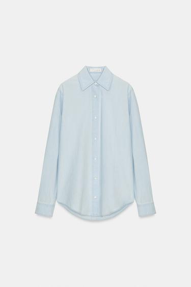 Zara TRF TEKSAS KOŠULJA REGULAR – svetloplava