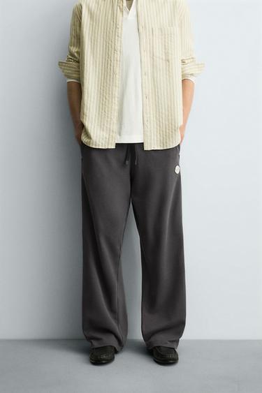 RELAXED FIT COLOUR BLOCK TROUSERS - Anthracite grey by Zara