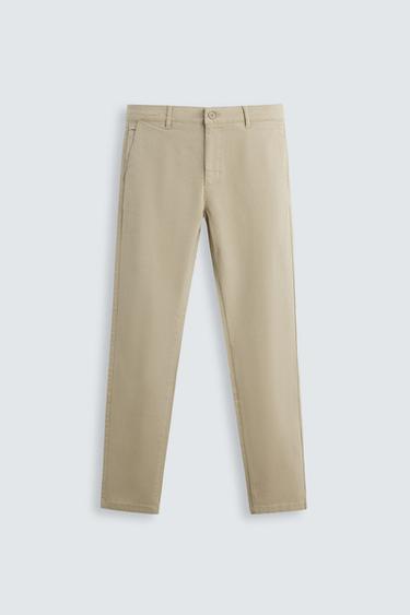 SKINNY FIT CHINO TROUSERS - Beige by Zara
