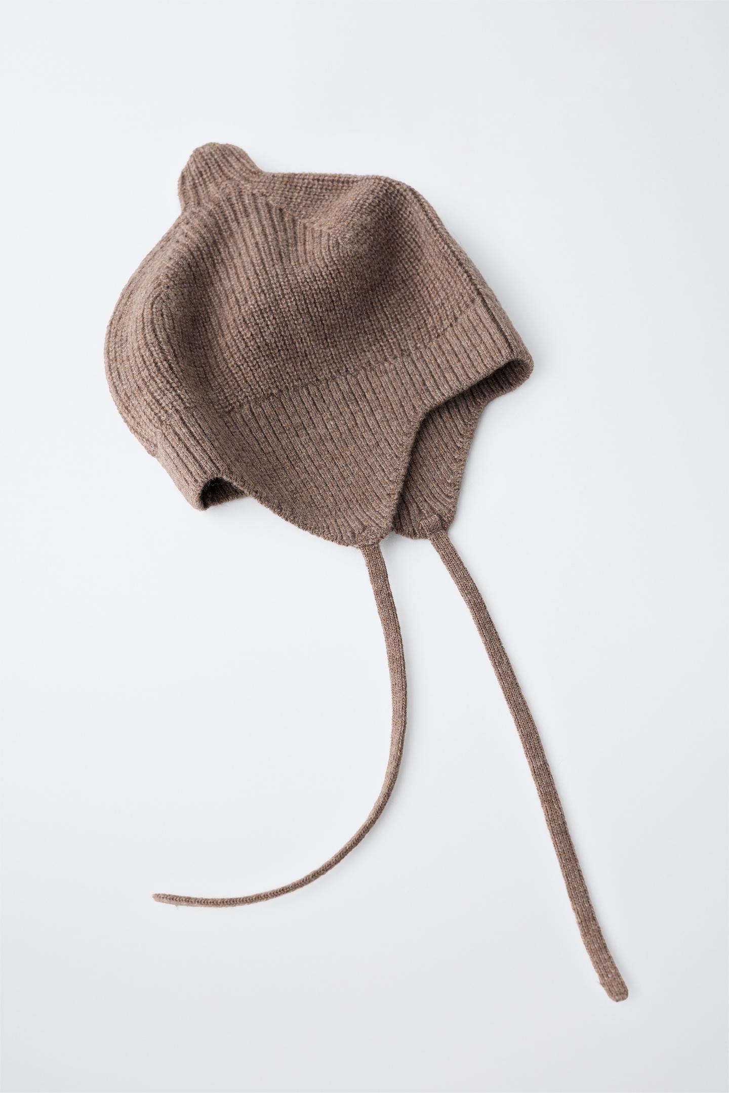 Детские головные уборы Zara Wool and Cashmere Bonnet, цвет: Коричневый — фото 3