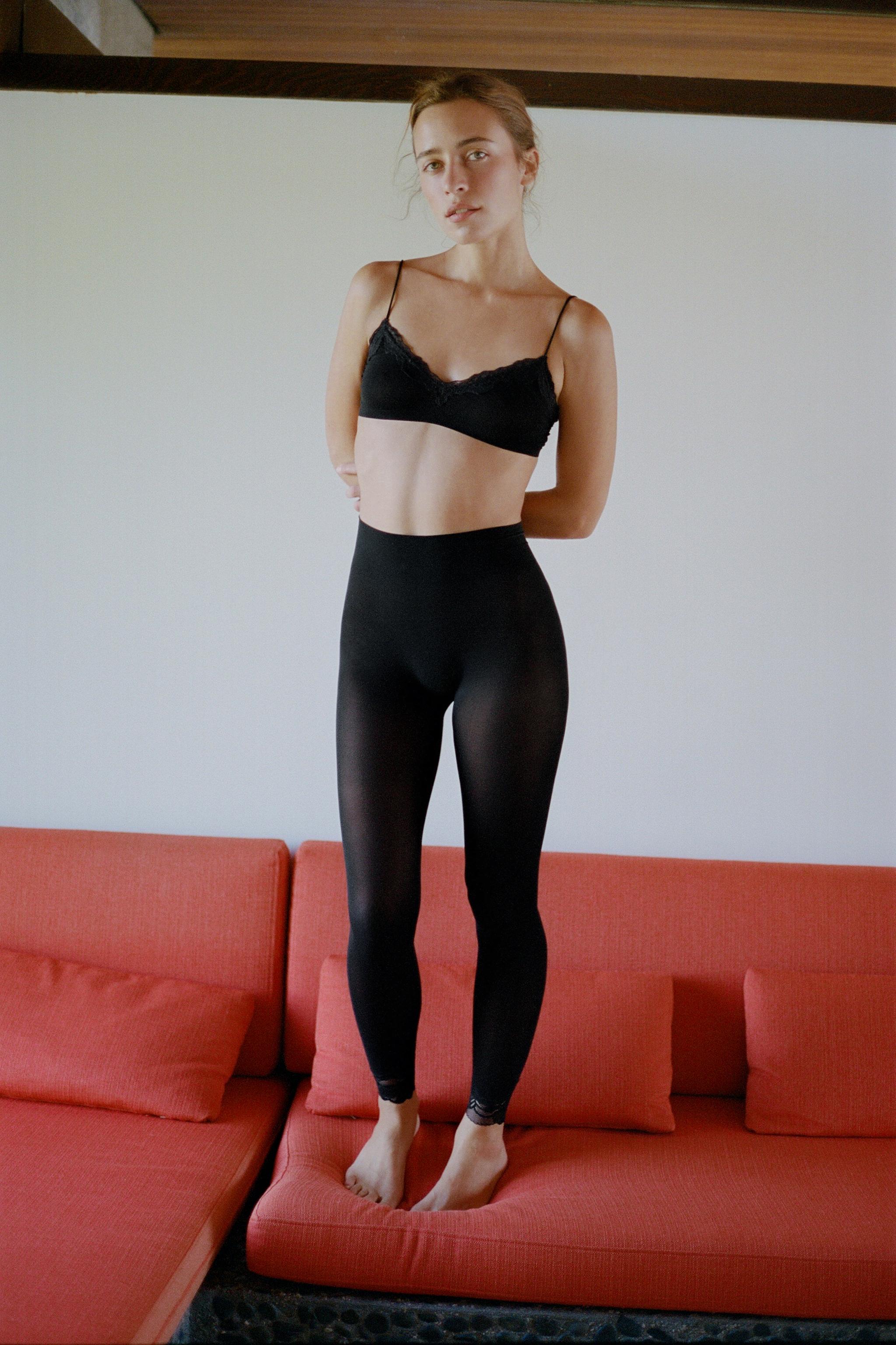 LACE-TRIM LEGGINGS