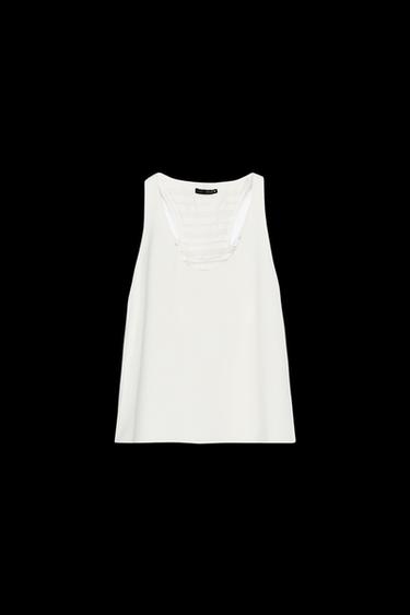 TOP COMBINADO - Blanco roto de Zara - Imagen 0