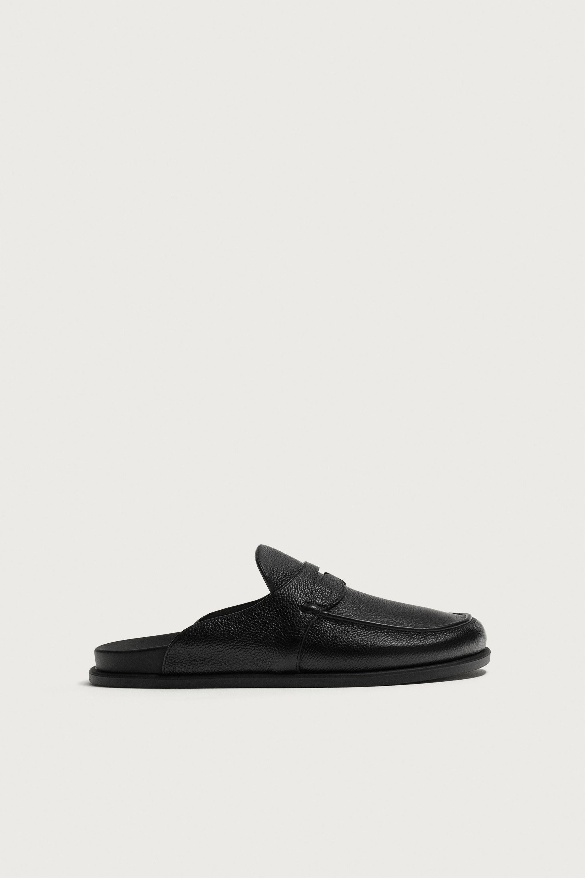 LEATHER LOAFER CLOGS - Black | ZARA United States