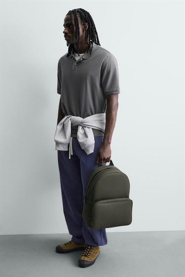 TEXTURED BACKPACK - Khaki Green by Zara - Image 0