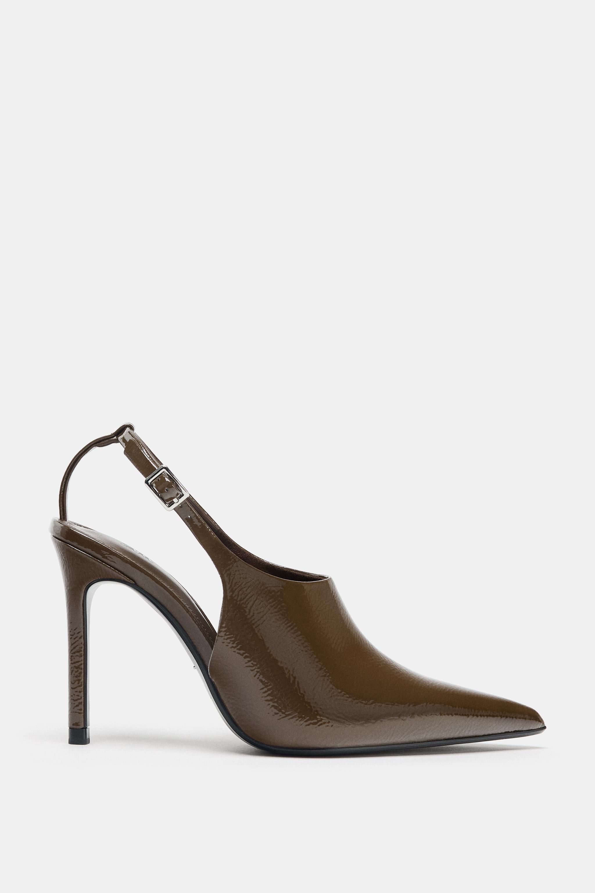 RAISED VAMP SLINGBACK HEELS - Taupe Gray | ZARA United States