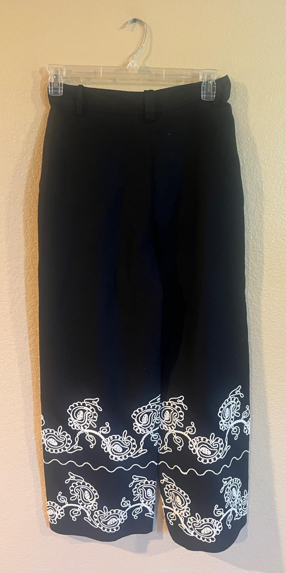 PANTALÓN CULOTTE BORDADOS MEZCLA LINO ZW COLLECTION - Image 2