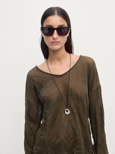 Zara Creased-effect knit sweater - Khaki
