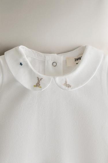 BODY BÉBÉ LAPINS ET FLEURS - Blanc cassé de Zara - Image 1
