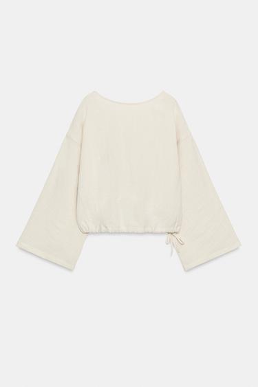 CAMISA CAPA CUADROS - Beige de Zara