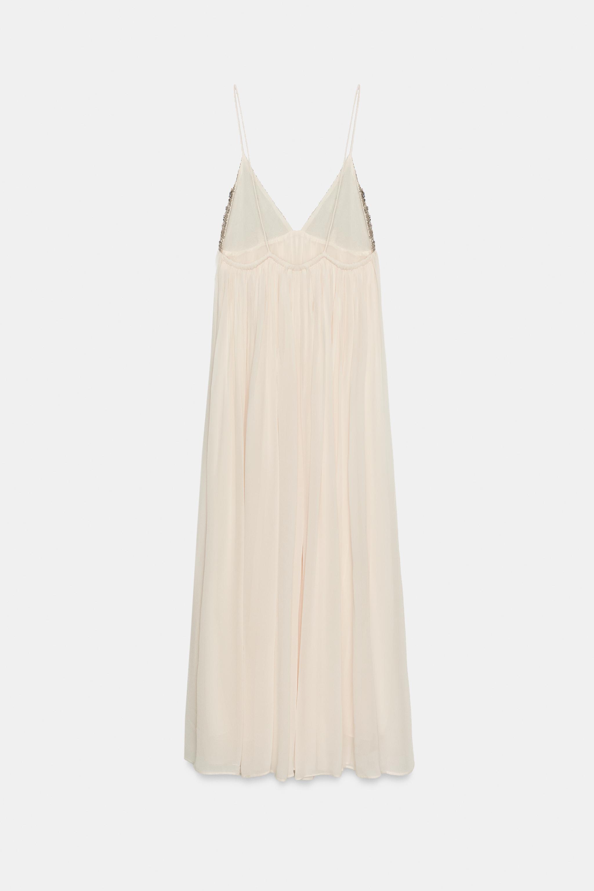 Женские платья Zara ZW COLLECTION BEADED MIDI DRESS — фото 8