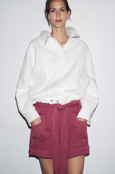 SHORT FLUIDE CEINTURE ZW COLLECTION - Rose de Zara - Image 1