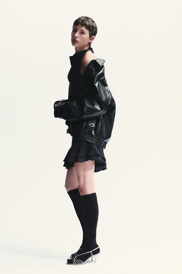 BLOUSON BOMBER EN MATIÈRE SYNTHÈTIQUE - Noir de Zara - Image 3