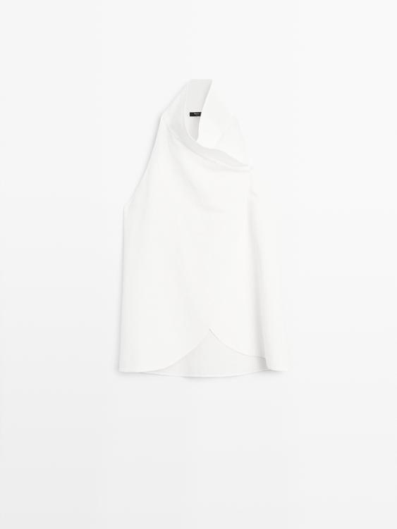 Top with asymmetric wrap neckline from Zara - $160