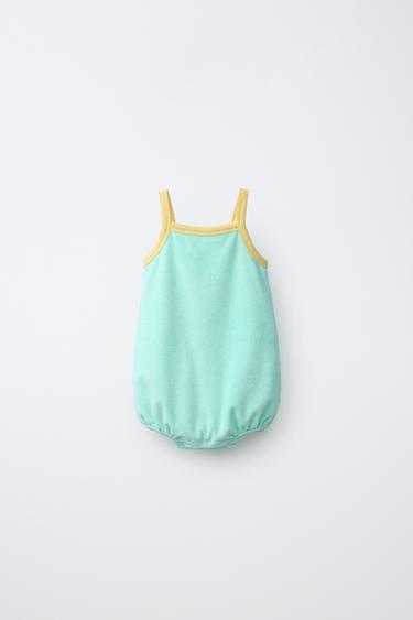 PELELE EFECTO TOALLA CONTRASTE - verde lavado de Zara