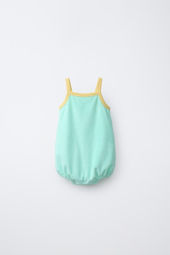 PELELE EFECTO TOALLA CONTRASTE - verde lavado de Zara - Imagen 0
