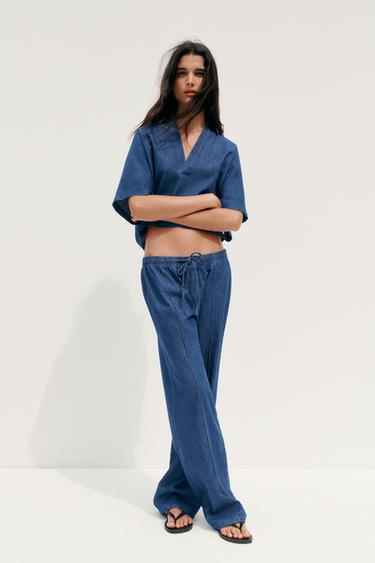 TRF DENIM SHIRT - Dark indigo by Zara - Image 1
