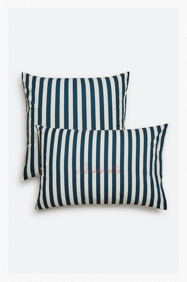 Zara KIDS' STRIPED PILLOWCASE X THE ANIMALS OBSERVATORY - Navy blue