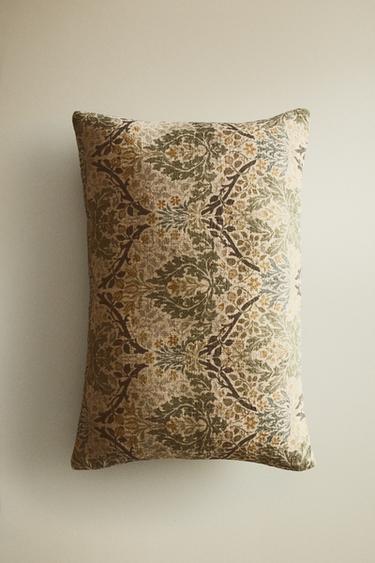 MORRIS & CO. FLORAL CUSHION COVER - Green by Zara - Image 4