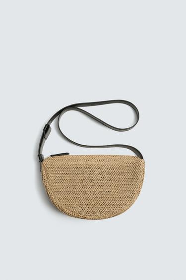 Zara WOVEN SHOULDER BAG - Off White