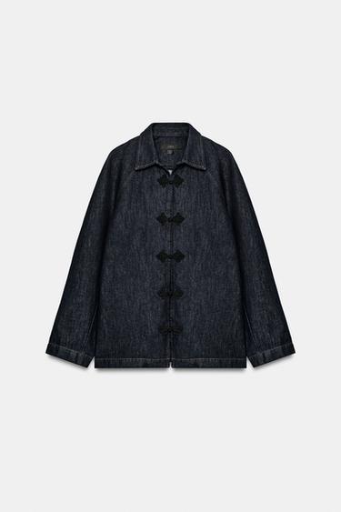 ZW COLLECTION DENIM JACKET WITH FIREMAN CLASPS - Blue by Zara - Image 4