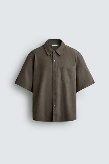 Zara 休閒版飄逸襯衫 - 水貂棕色