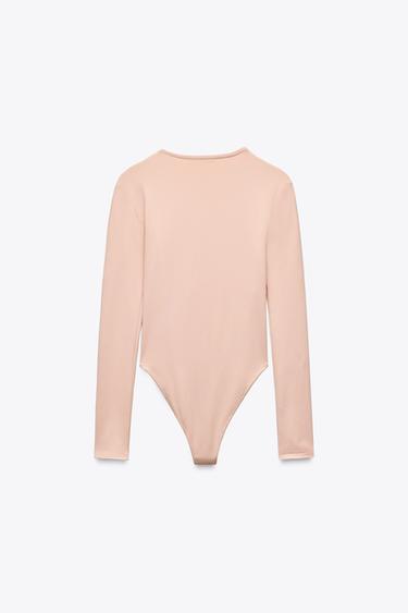 LONG SLEEVE POLYAMIDE BODYSUIT - Pale pink by Zara - Image 2