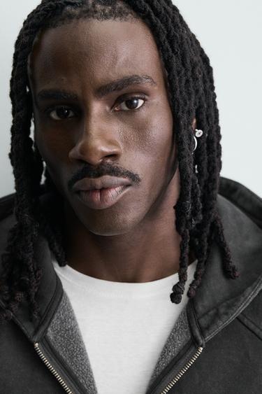 SWEAT CROPPED FIT À CAPUCHE - Anthracite foncé de Zara