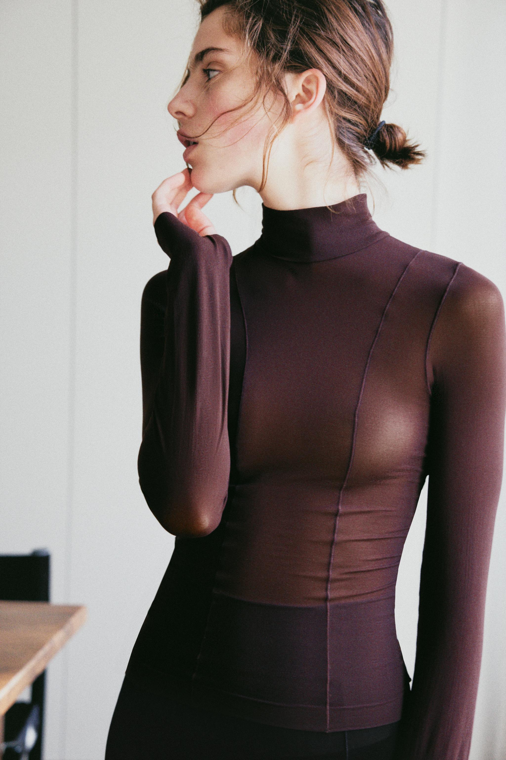 Sheer Polyamide Blend Top by Zara