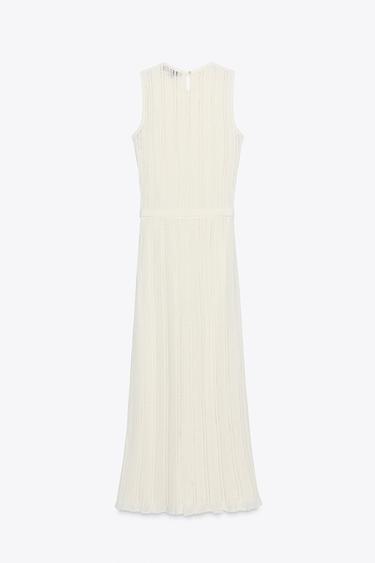 POINTELLE KNIT MIDI DRESS WITH BELT - Ecru by Zara - Image 5