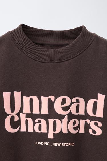 FLOCK SLOGAN SWEATSHIRT - Brown by Zara - Image 2