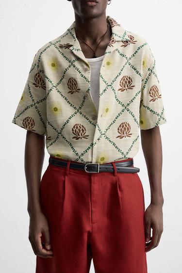 CHEMISE JACQUARD LOSANGES - Multicolore de Zara - Image 5