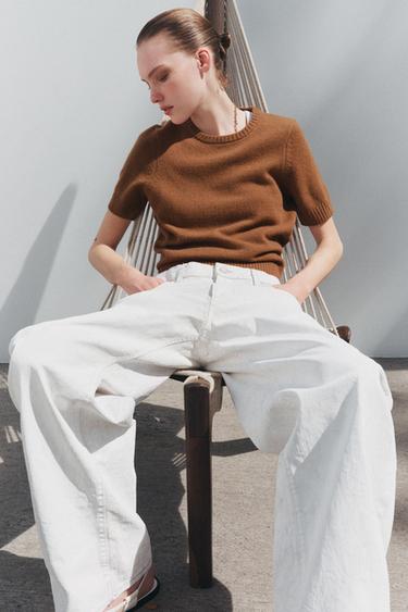 100% WOOL PLAIN TOP - camel by Zara - Image 3