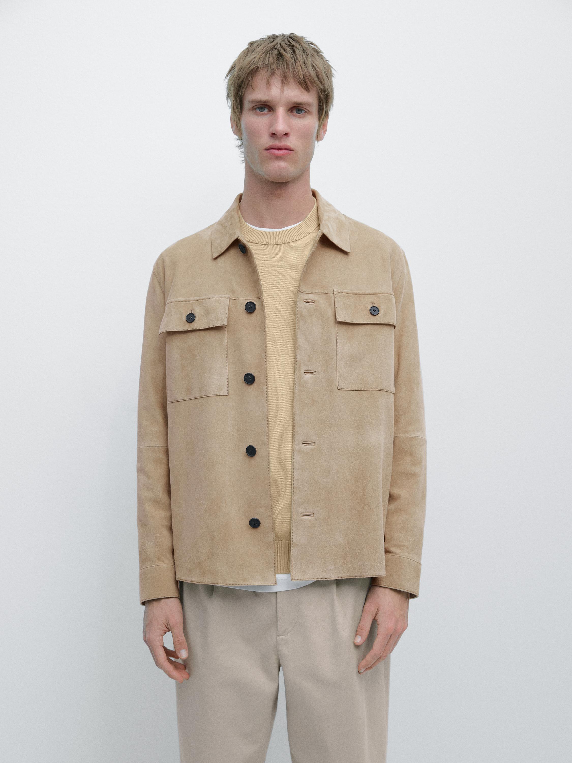 Surchemise en cuir et daim