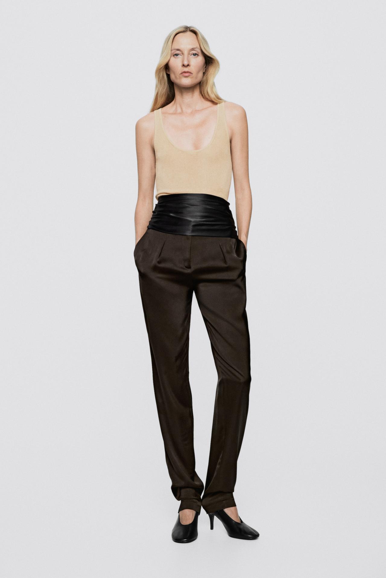Satin slim fit pants - LIMITED EDITION — Dark brown
