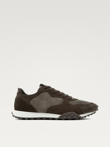 Tennis cuir contrastant - Marron de Zara