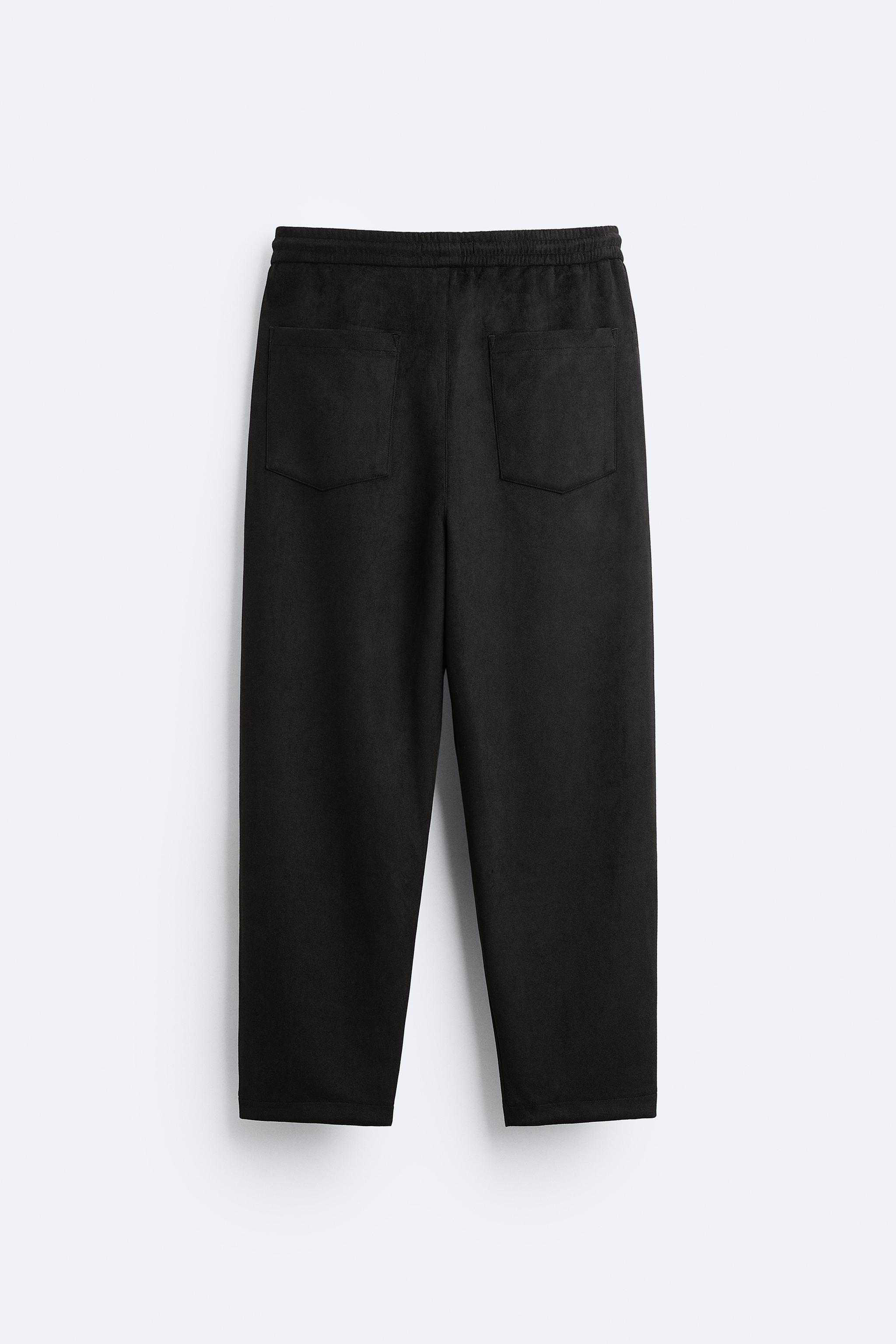 suede trousers zara