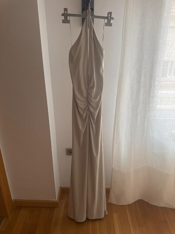 long draped halter dress zara SECOND HAND what is trending