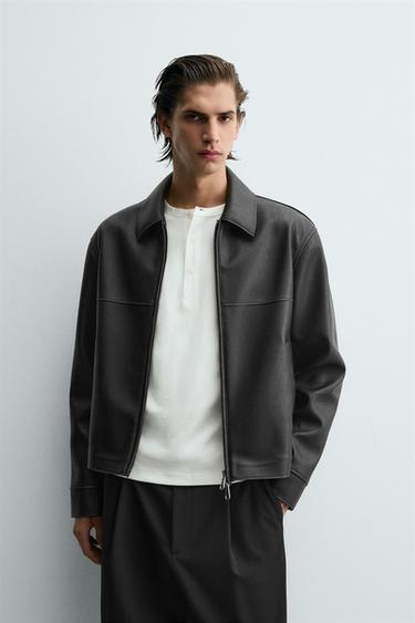 FAUX LEATHER JACKET - Black by Zara