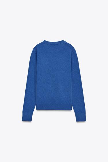 CASHMERE AND WOOL BASIC SWEATER - Bluish by Zara - Image 6