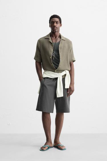 CHEMISE STRUCTURÉE OUVERTE - Vison de Zara