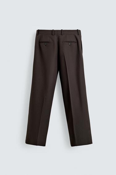 PANTALON PLIS 100% LAINE - Marron de Zara - Image 7