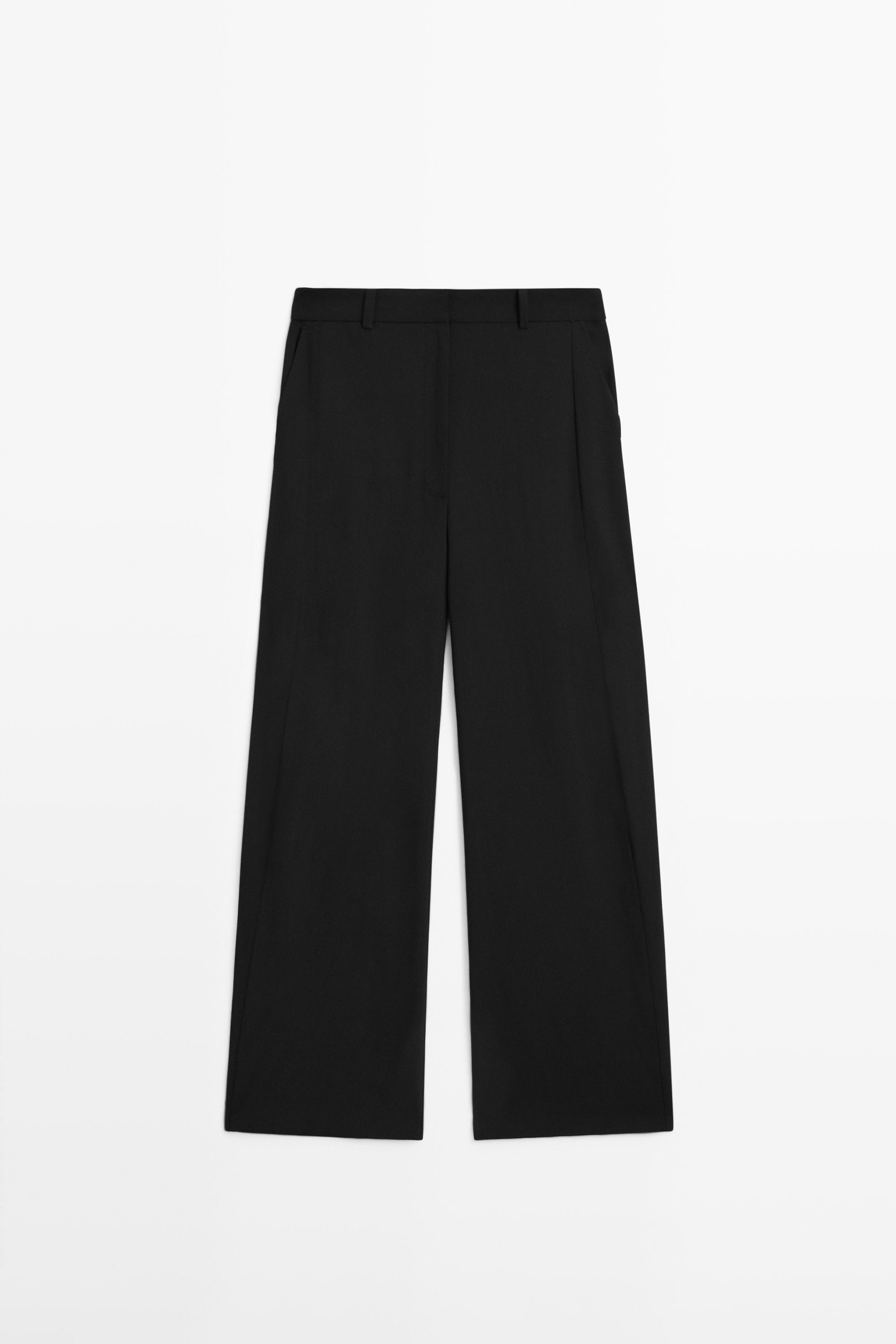 Wool blend trousers with seam detail