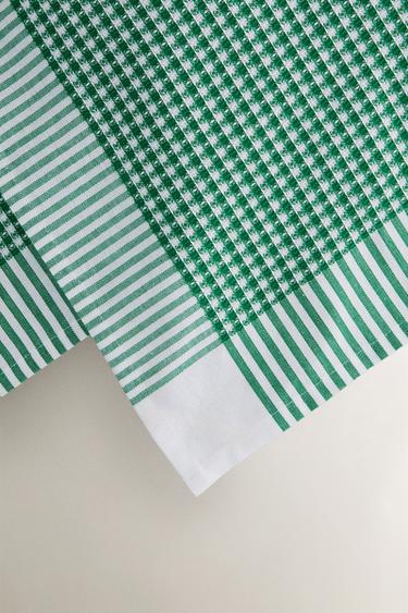 LOT TORCHONS DE CUISINE COTON WAFFLE (LOT DE 2) - Vert de Zara - Image 2