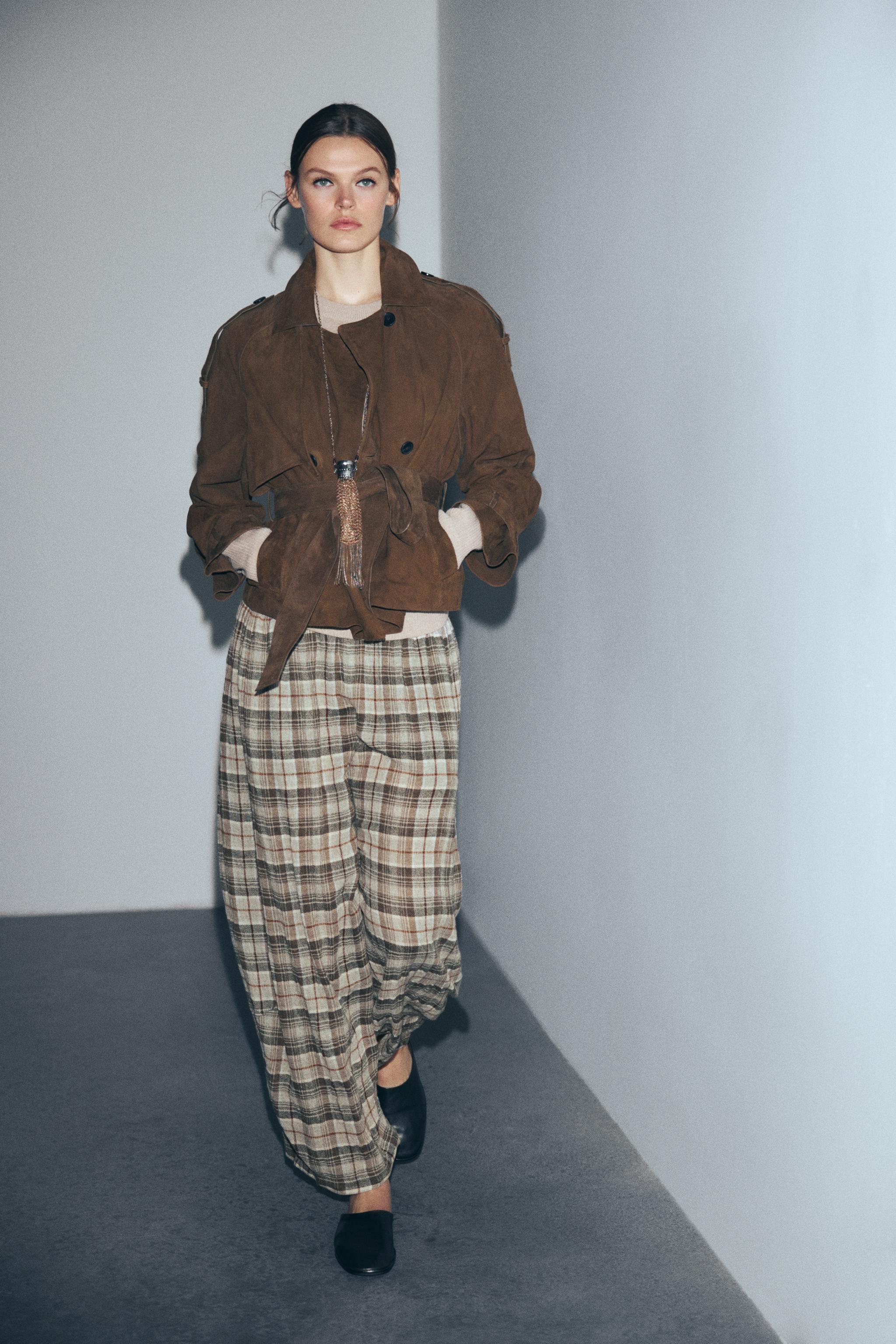 PLAID VOLUME PANTS ZW COLLECTION