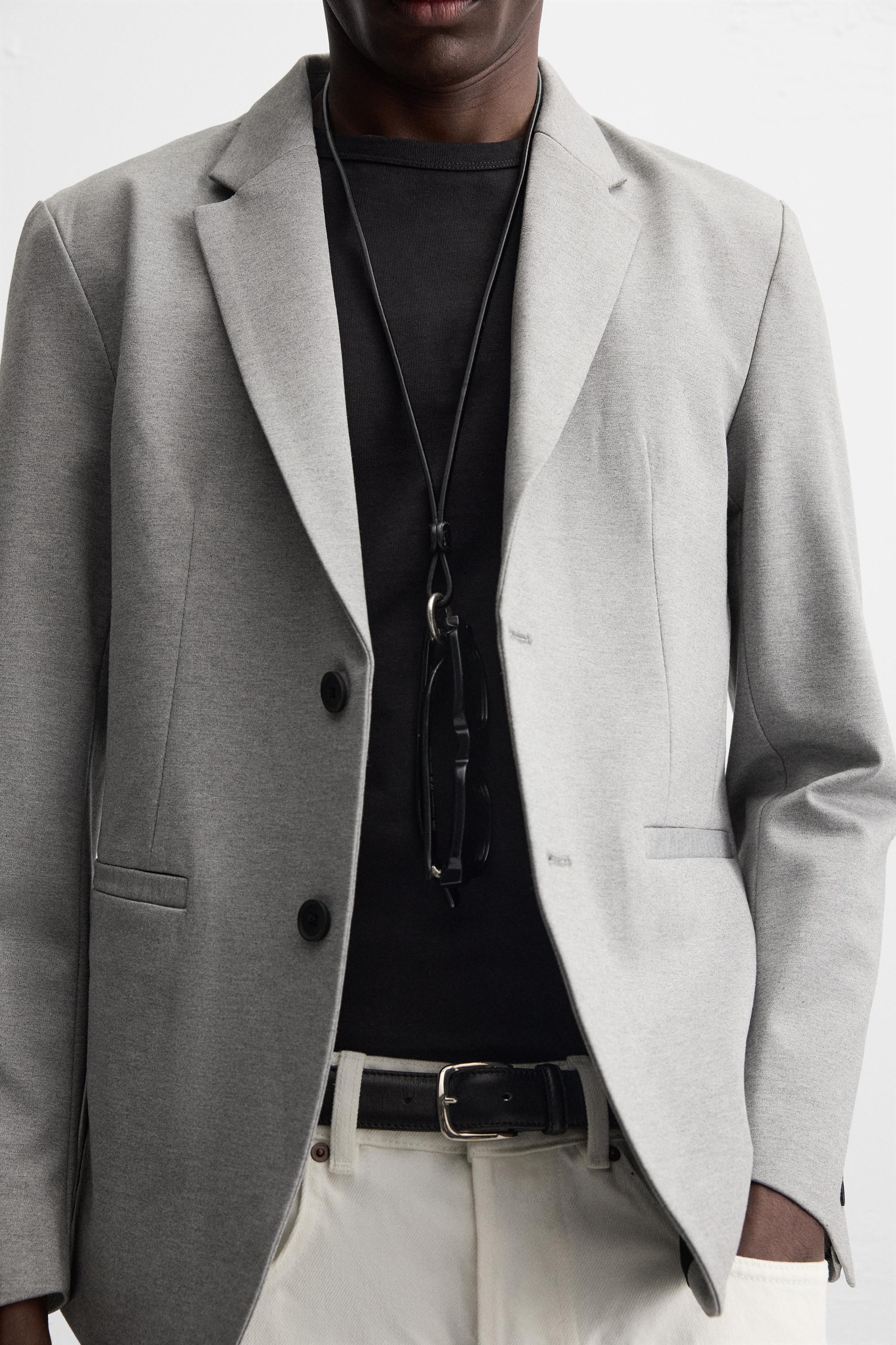 【ZARA】スリムフィットコンフォートブレザー 9189/100/802 スリムフィットコンフォートブレザー - グレー | ZARA Japan / 日本