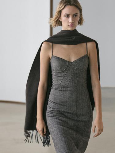 Zara Strappy midi dress - Anthracite Gray