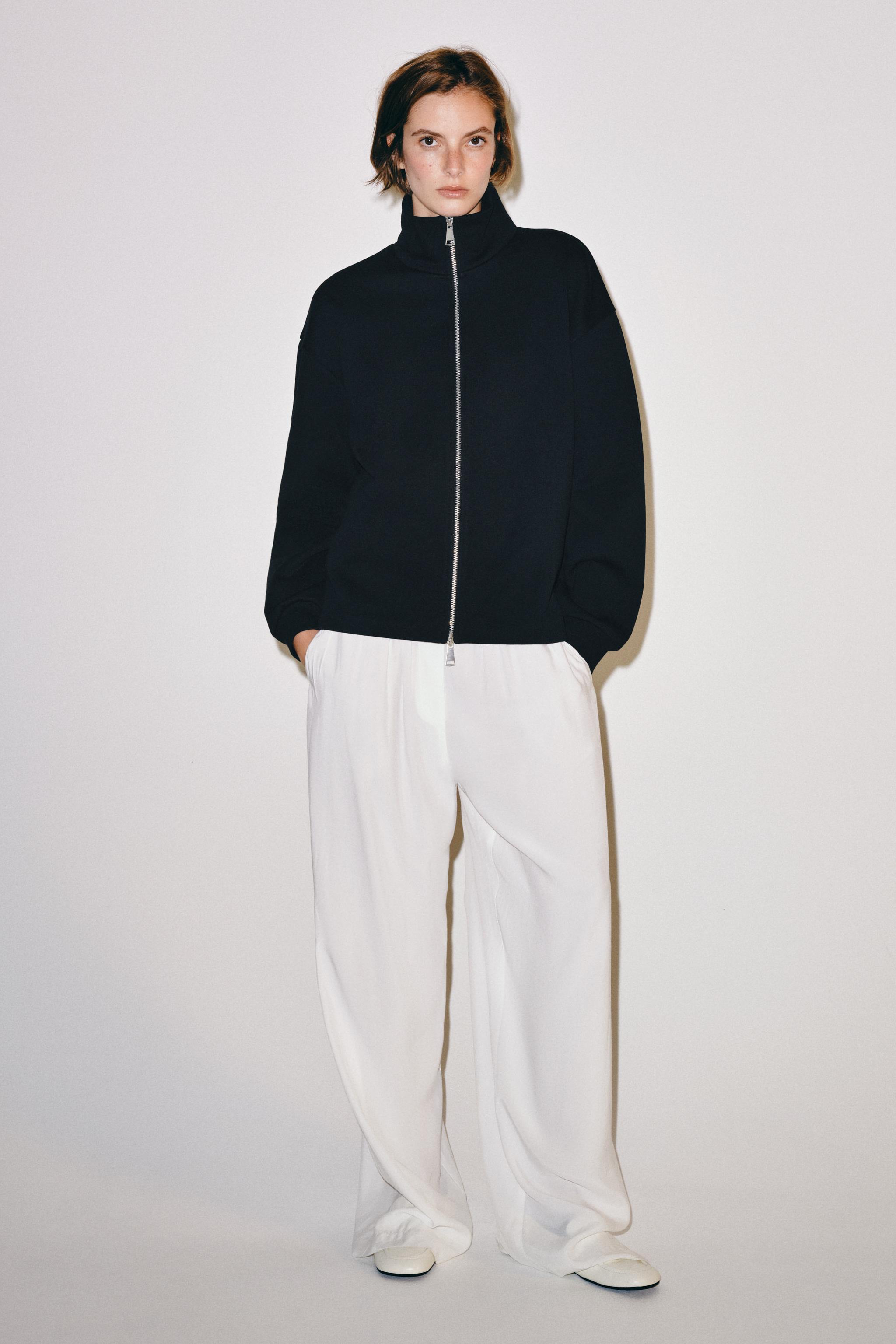 Женские худи Zara ZIP-UP SWEATSHIRT