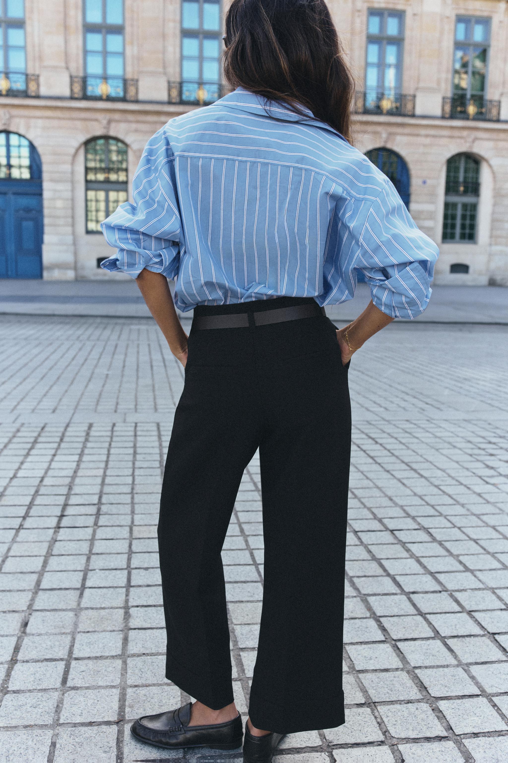 CUFFED HEM BELTED PANTS