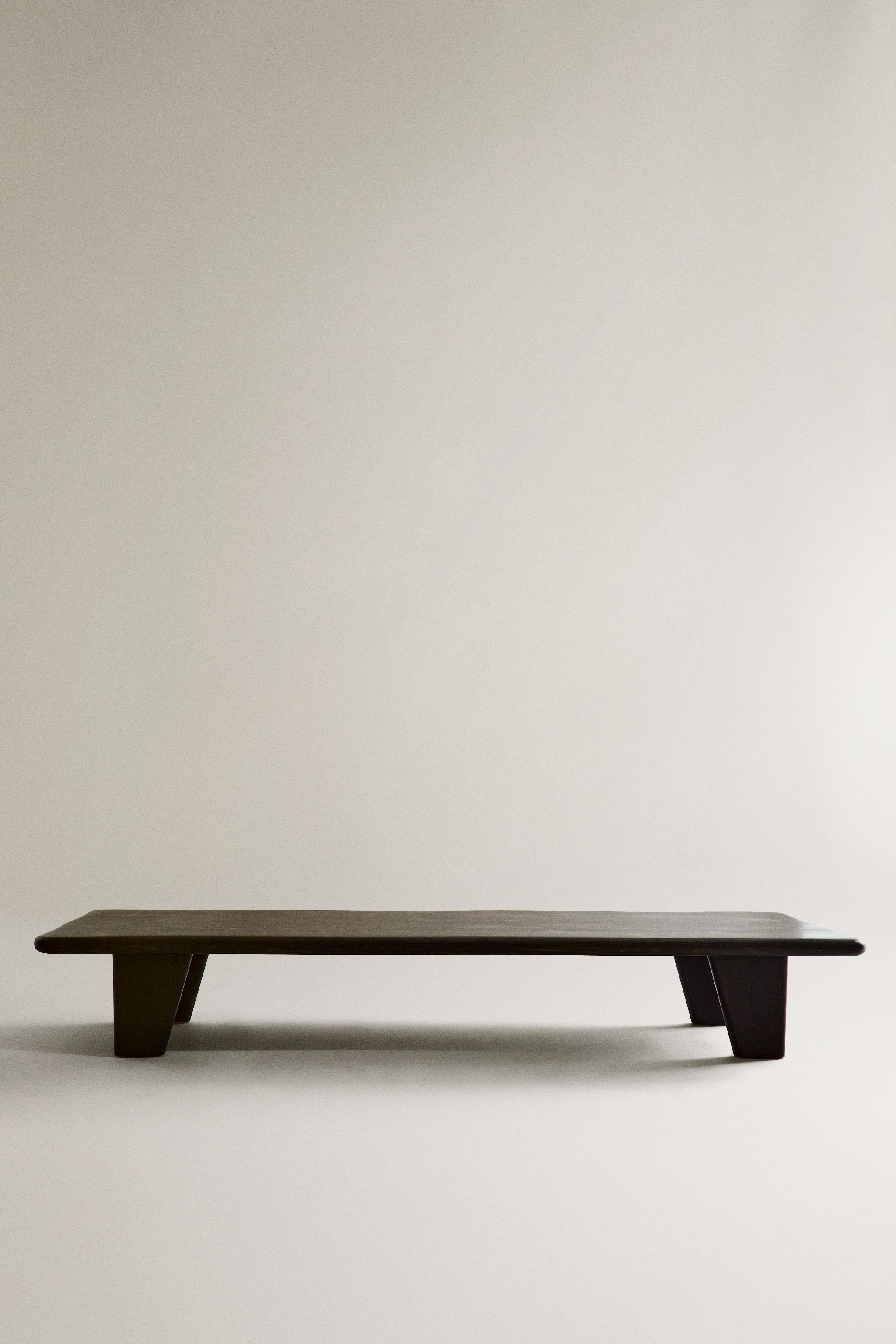 Dark Fir Wood Coffee Table - Unique Irregular Finish